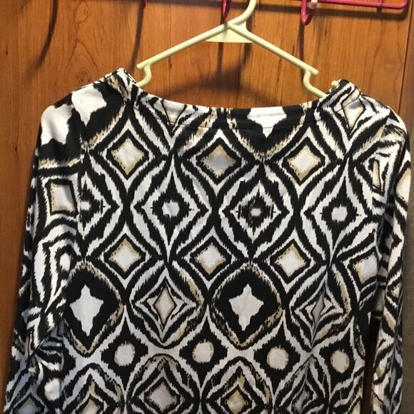 SALE BUY 2/$30. NWOT. Rafaella Brand Women’s Size M L/S IKAT Print Top - Picture 5 of 7